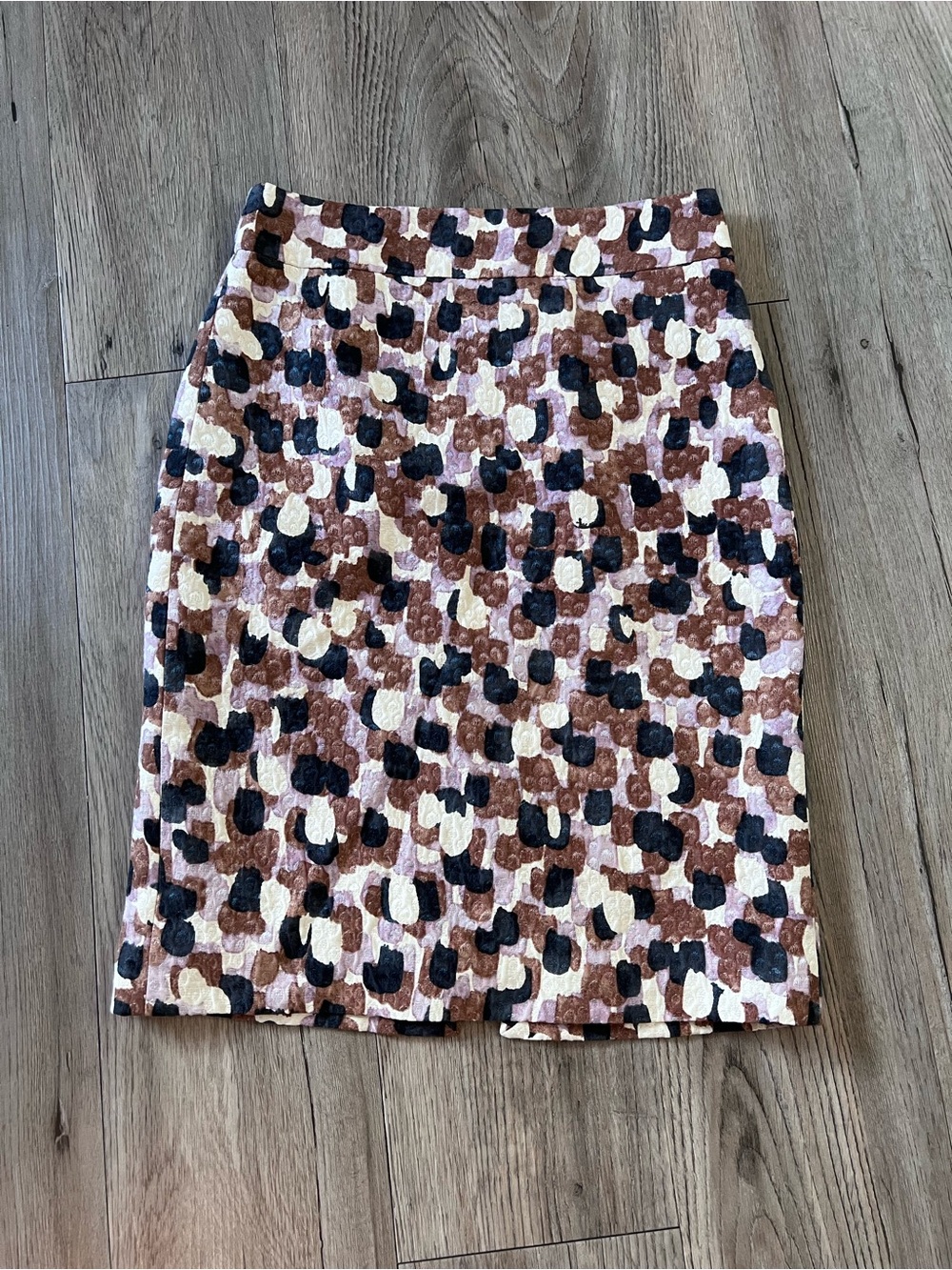 J. Crew Printed Pencil Skirt in Brown, Black, Cream
